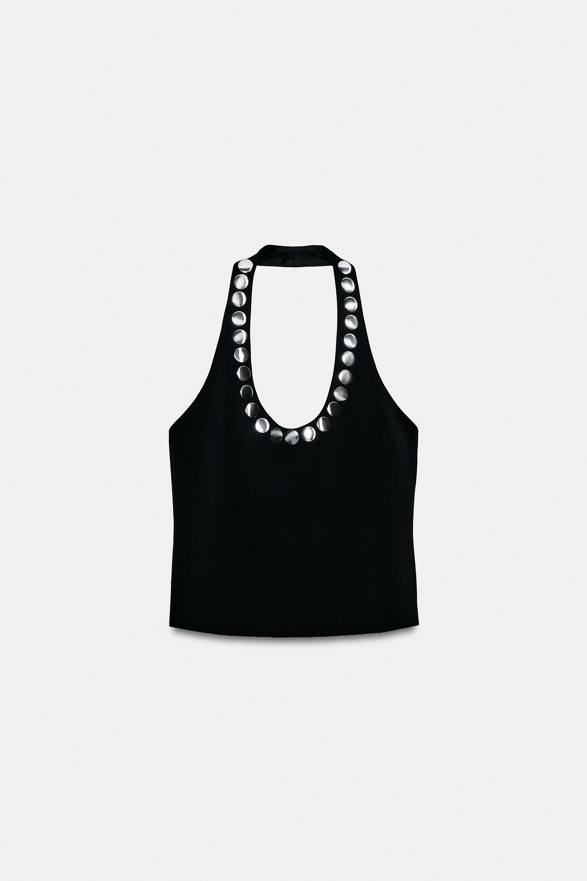 STUDDED HALTER TOP | Zara US