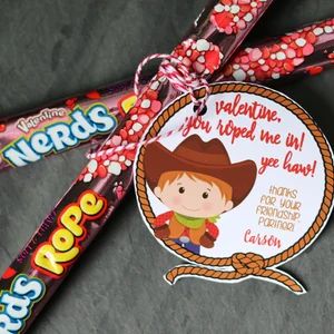 Valentine Printable - You ROPED Me In! - PERSONALIZED - Nerds Rope Favor - Cowboy Favor Printable | Etsy (US)