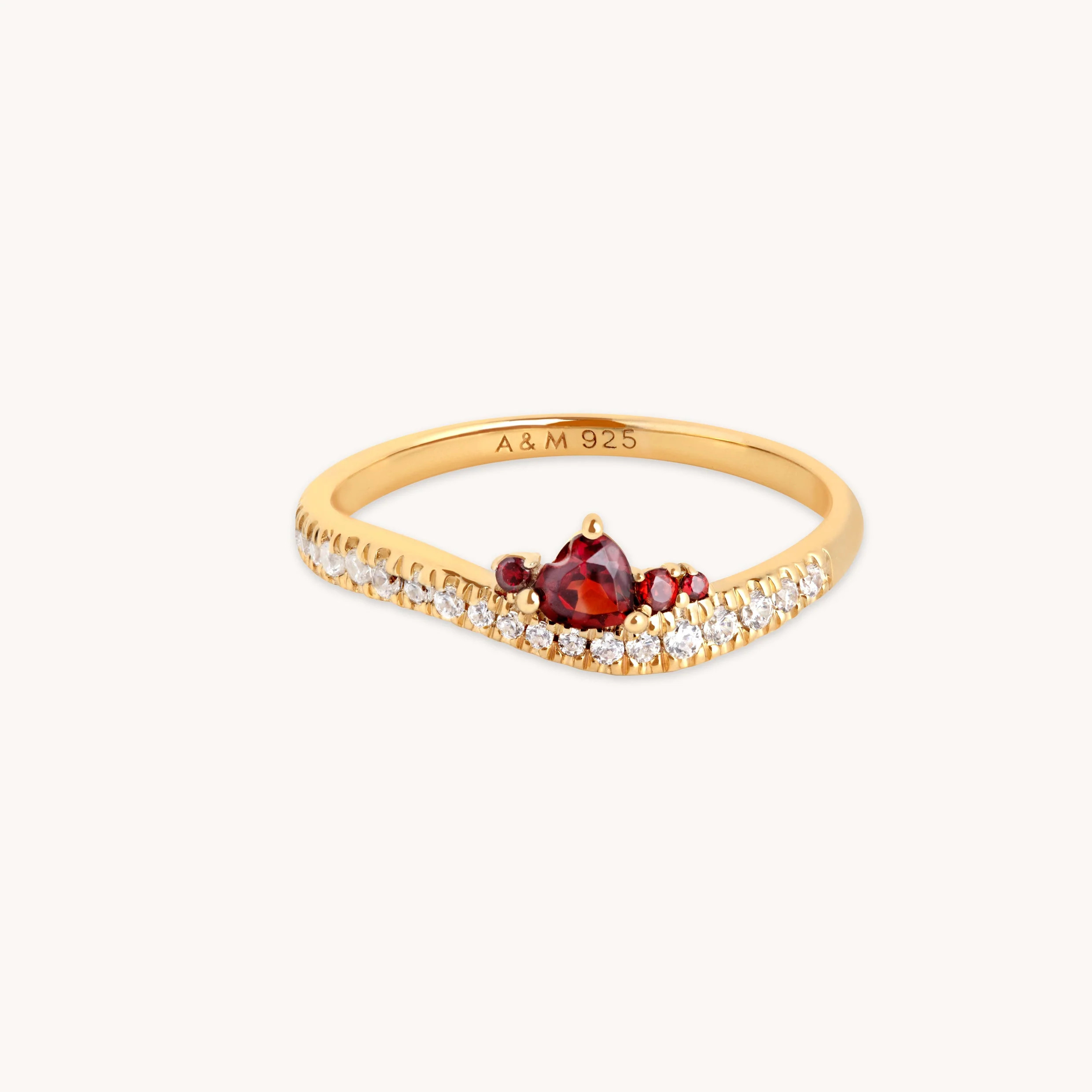 Garnet Serpent Gold Wave Ring | Astrid & Miyu | Astrid & Miyu US