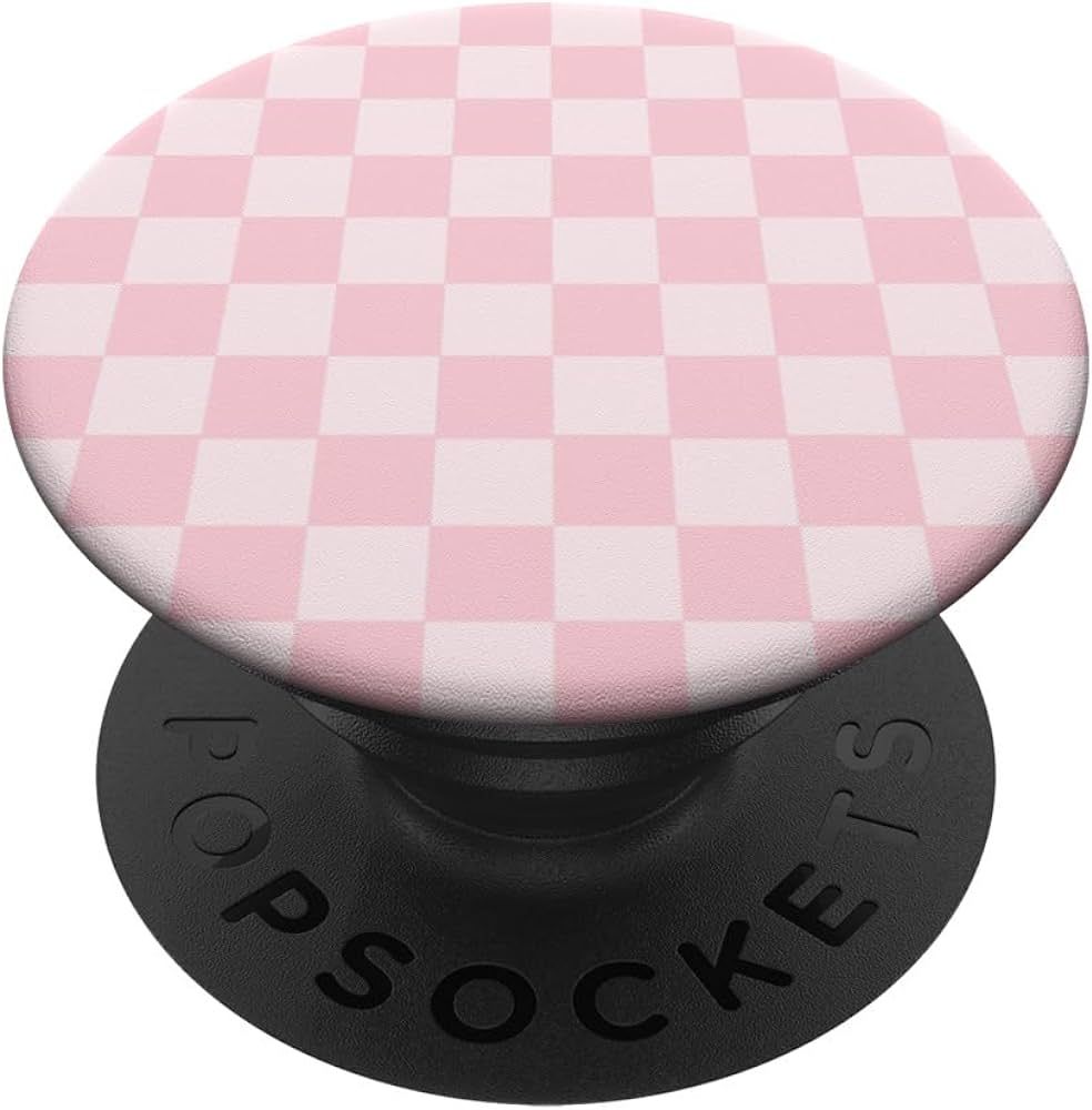 Classic Checkered Checker Checkerboard Blush Pink Pattern PopSockets Standard PopGrip | Amazon (US)