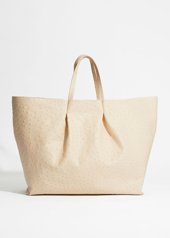 Large Embossed Leather Tote | & Other Stories - US