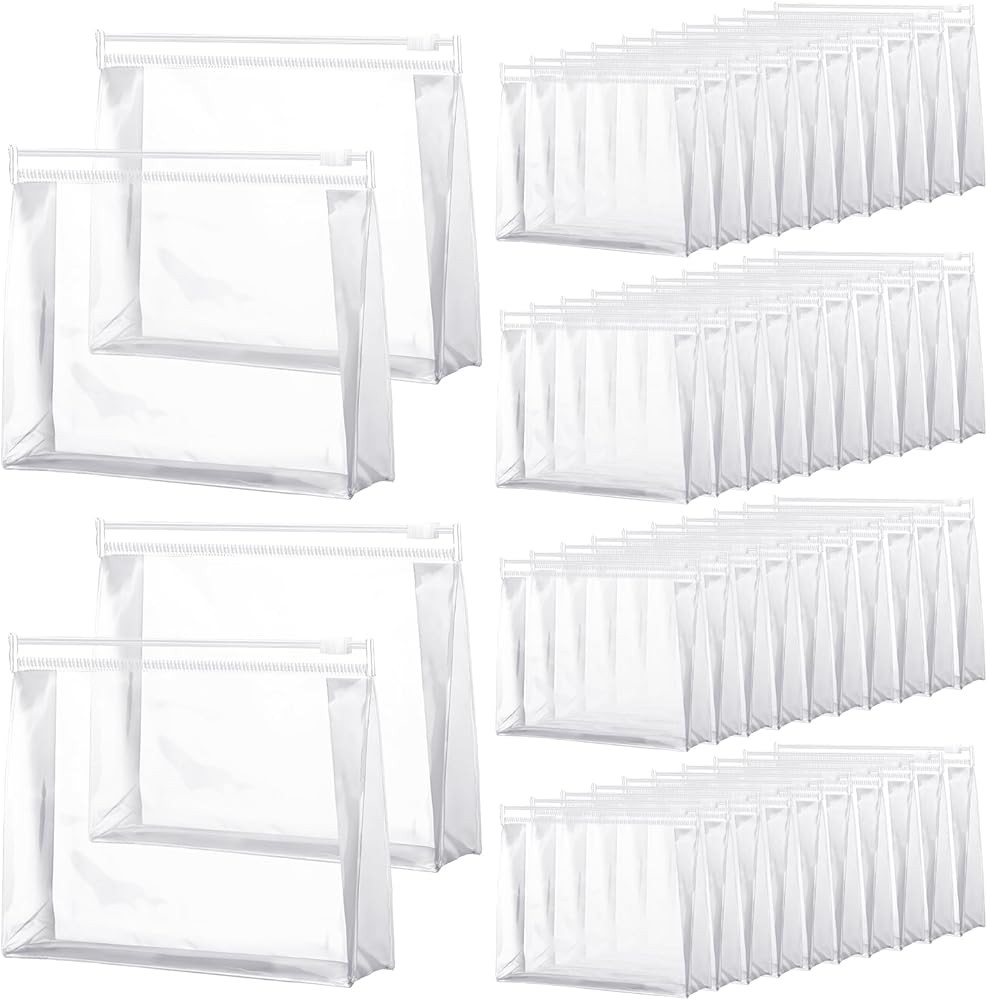 50 Pieces Mini Clear Makeup Bag Organizer Pouches Small PVC Transparent Waterproof Makeup Bag Pla... | Amazon (US)