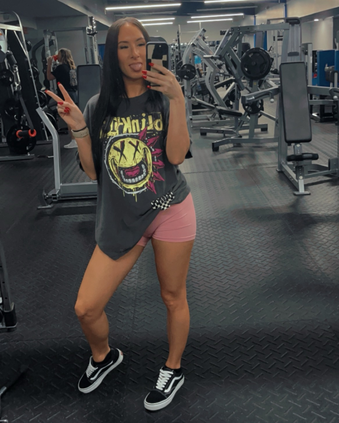 Fitness, gym clothes, workout outfit, graphic tee, vans, band tee, trendy, gymfit #LTKfitness

#LTKActive