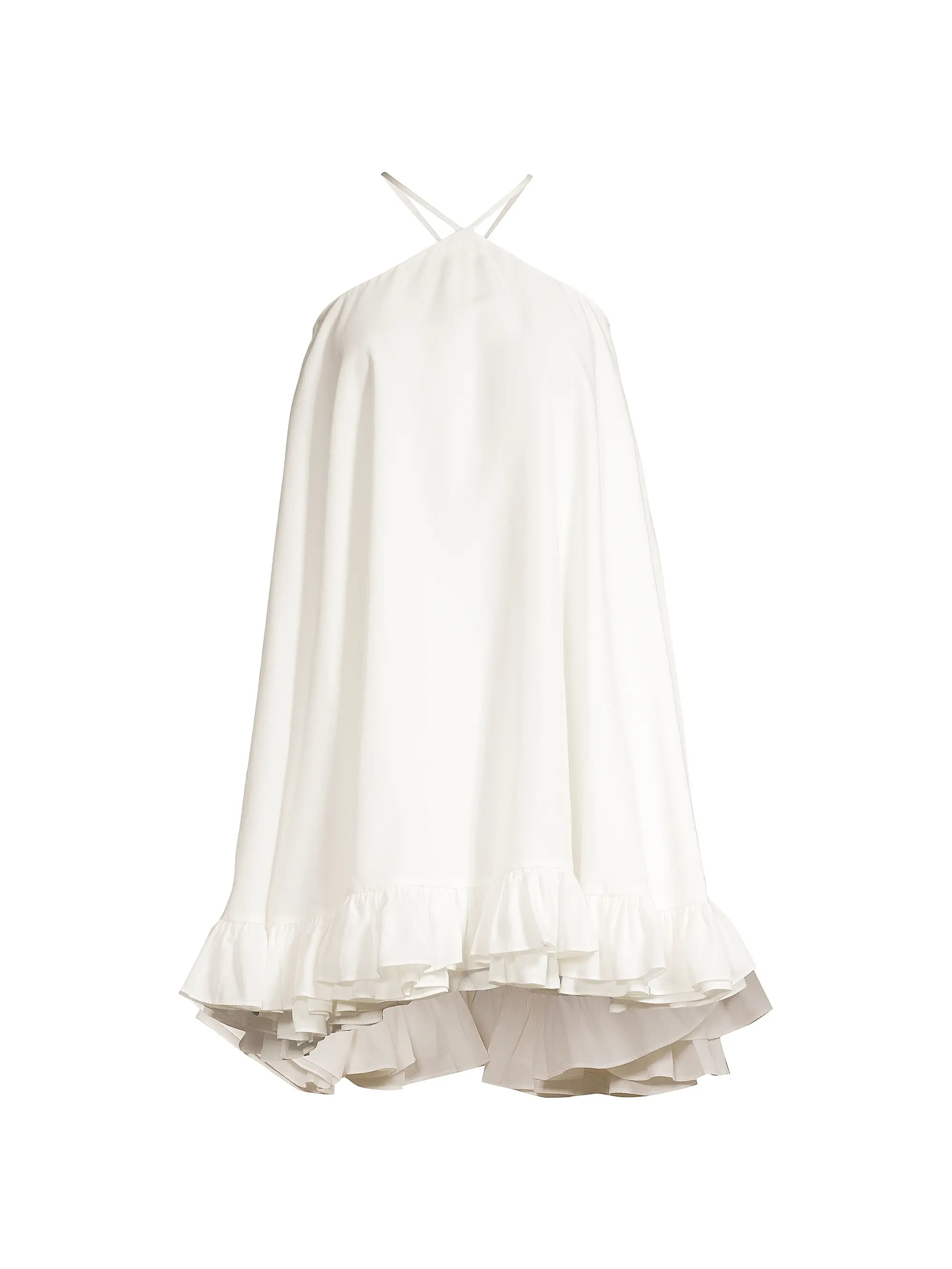 Frilled Flyaway Halter Minidress | Saks Fifth Avenue