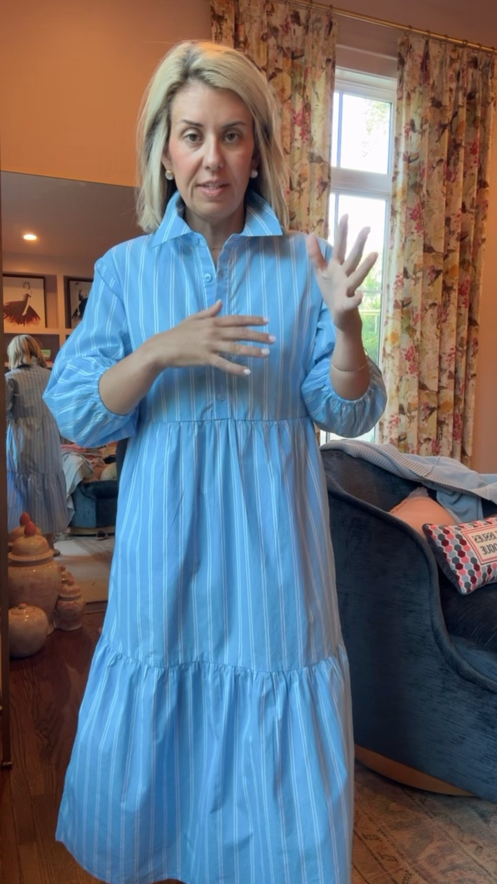 Let’s talk about a dress that looks so designer and checks all the boxes! 
Dress - xs
Sandals- 38.5 (I size up 1/2)￼

#LTKOver40 #LTKdayinmylife #LTKstorytime