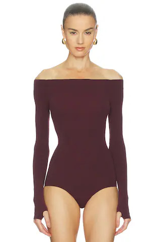 Commando Ballet Off-shoulder Bodysuit in Raisin from Revolve.com | Revolve Clothing (Global)
