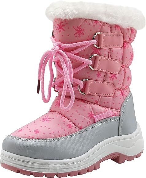 Apakowa Kids Girls Boys Insulated Fur Winter Warm Snow Boots (Toddler/Little) | Amazon (US)