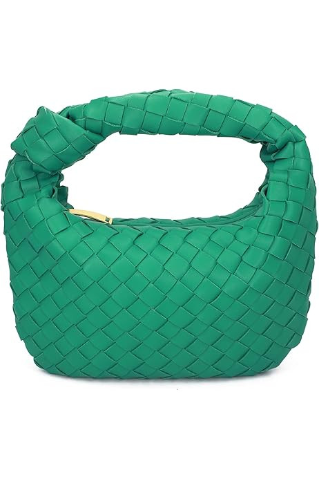 Women Soft PU Leather Woven Handbag Summer Handmade Hobo Shoulder Bag Woven Clutch Bag Knotted Casua | Amazon (US)