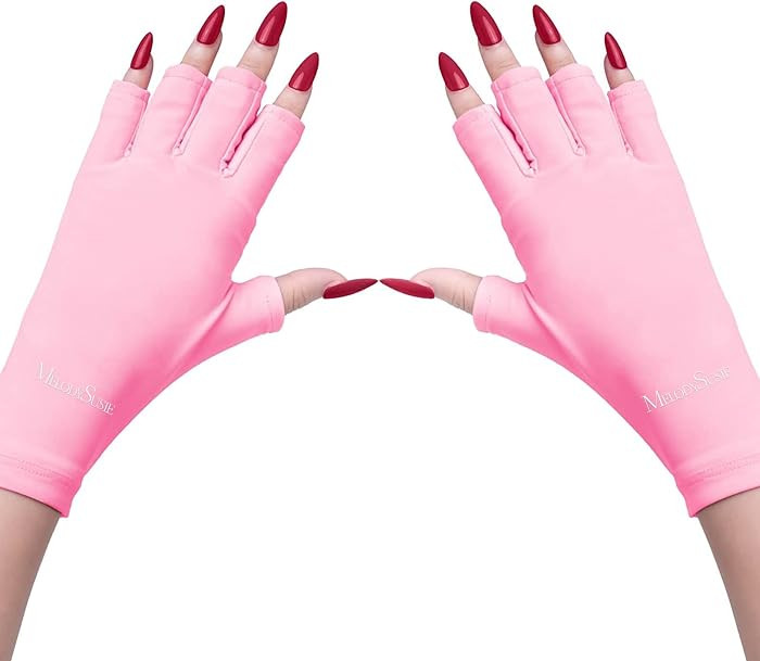 MelodySusie Premium Fingerless Protection UV Gloves for Gel Manicures | Amazon (US)