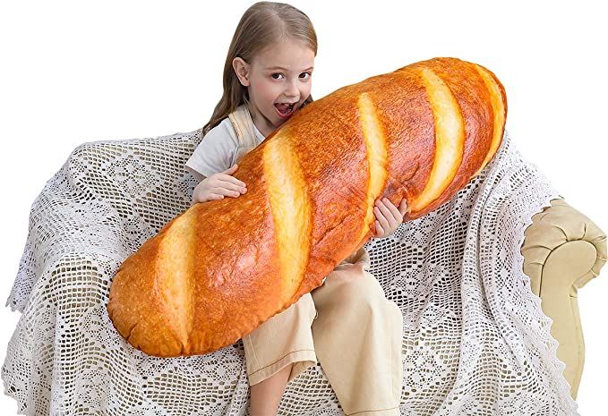 24 in 3D Simulation Bread Shape Pillow Soft Lumbar Baguette Back Cushion Funny Food Plush Stuffed... | Amazon (US)