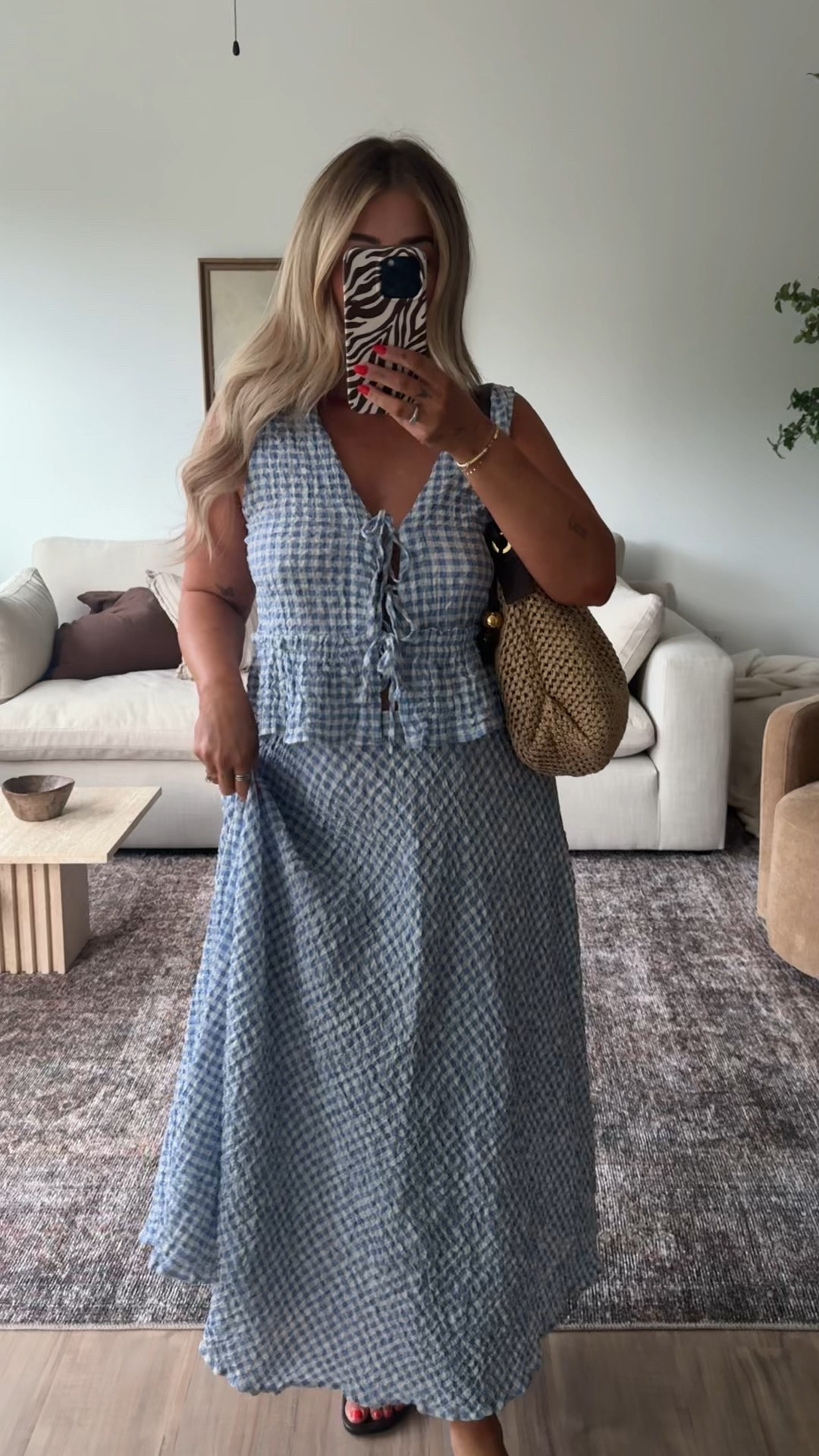 LOVE this set!! 🤍 wearing a large skirt and small top