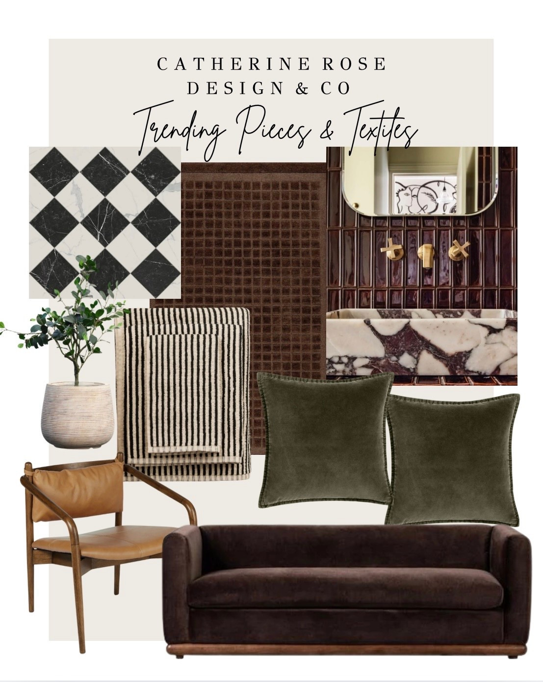  The moment for moody luxe design is here — rich velvets, deep espresso and olive tones, and glossy burgundy tiles are taking over interiors everywhere. 🍷🖤 Think layered warmth, tactile fabrics, and contrast that feels both elevated and cozy.