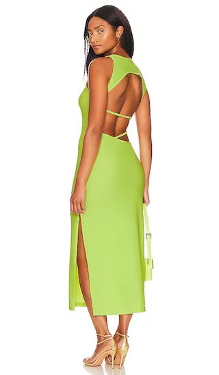 Marjo Midi Dress in Chartreuse | Revolve Clothing (Global)
