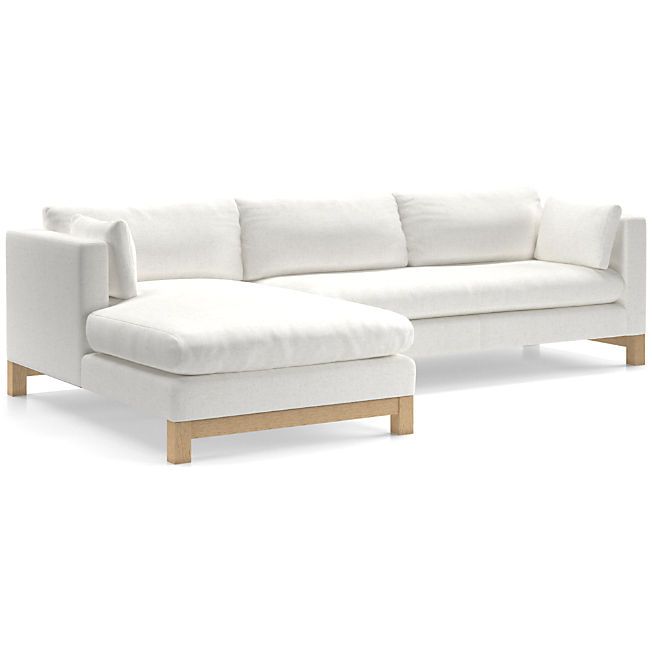 Pacific 2-Piece Chaise Sectional Sofa with Wood Legs + Reviews | Crate & Barrel | Crate & Barrel
