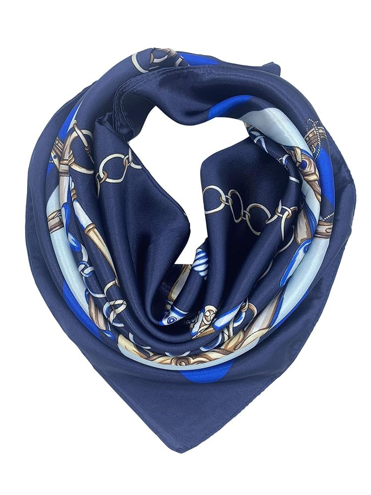 YOUR SMILE Silk Feeling Scarf Women's Fashion Pattern & Solid Color Large Square Satin Headscarf | Amazon (US)