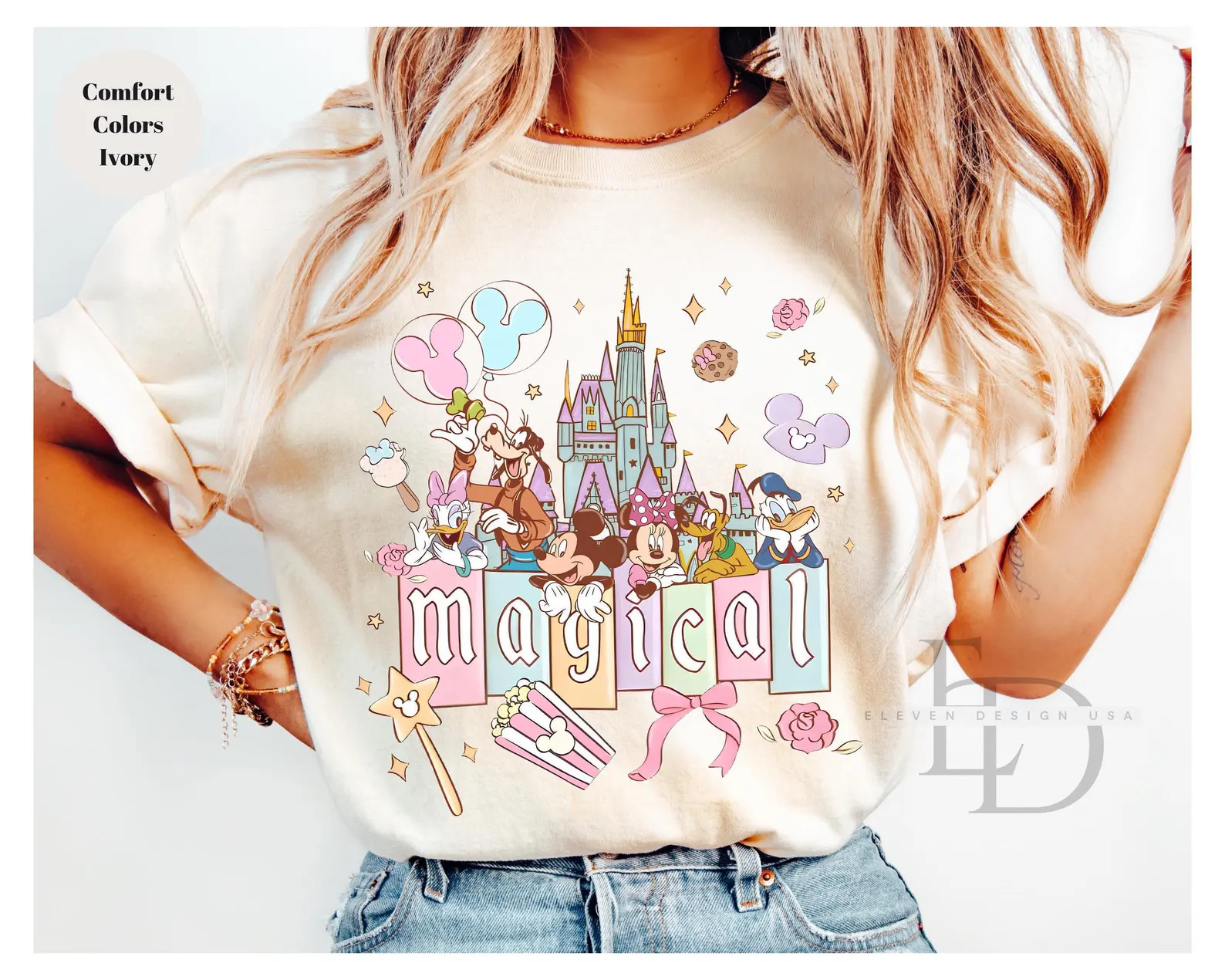 Disney Mickey and Friends Comfort Colors Shirt, Disney Magical Pastel Park Snacks Shirt, Disneyla... | Etsy (US)