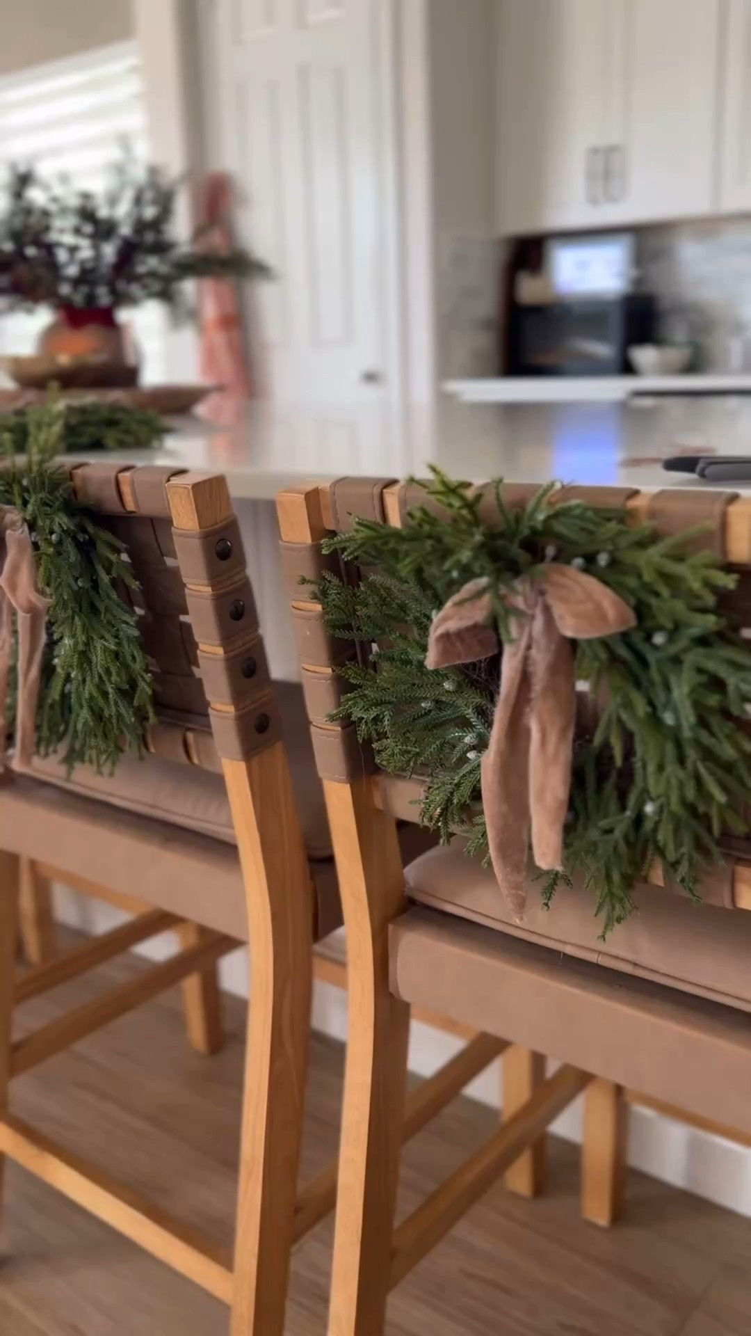 Mini wreaths are the perfect decor for the back of your kitchen barstools. Keep them simple with a bow or go big and add bells or faux berry stems! The possibilities are endless. 

#LTKHome #LTKSeasonal #LTKStyleTip