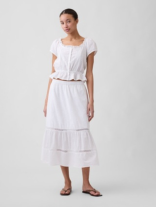 Cap-Sleeve Pintuck Top | Gap Factory