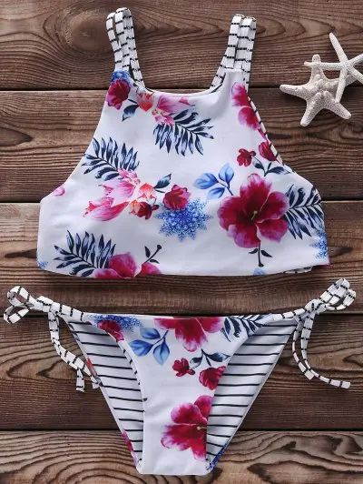 Halter Floral Print String Bikini Set | ZAFUL (Global)