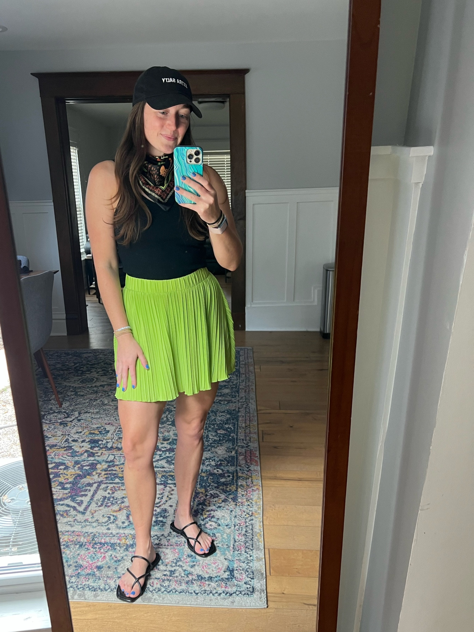 Day 29 of 30, missed a few but we’re here. Pairing this Future Collective skirt from Target with a simple tank, playful scarf and baseball hat. 