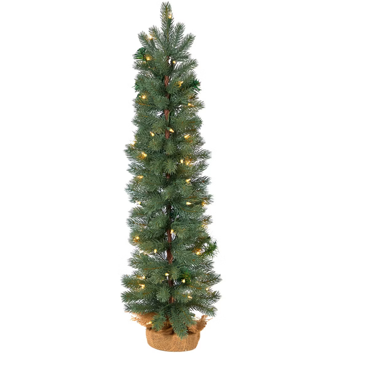 Nearly Natural 3-ft Green Pine Artificial Christmas Tree with 50 Warm White Lights Set in a Burla... | Target