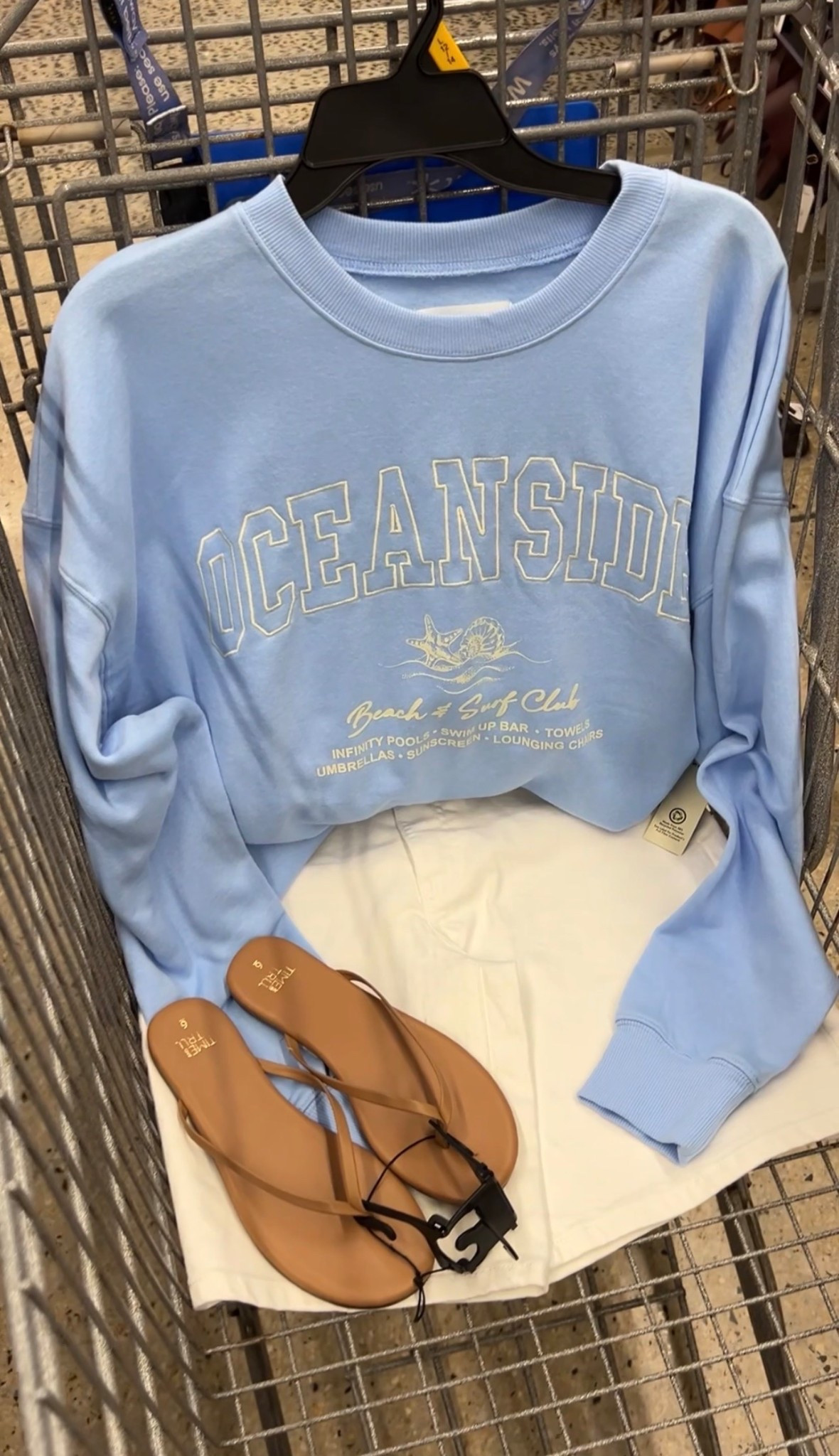 Walmart spring to summer outfit idea with this $15 graphic sweatshirt and long denim shorts (9” inseam, four colors). I got a large in the top and stayed tts 6 in the shorts. #walmartfashion 

#LTKootd #LTKmomlife
