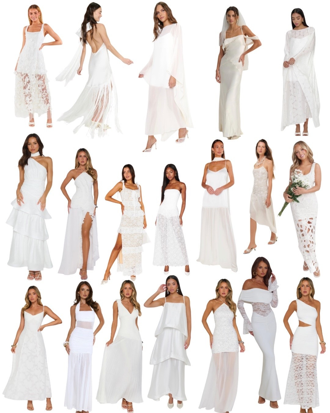 White maxi dresses