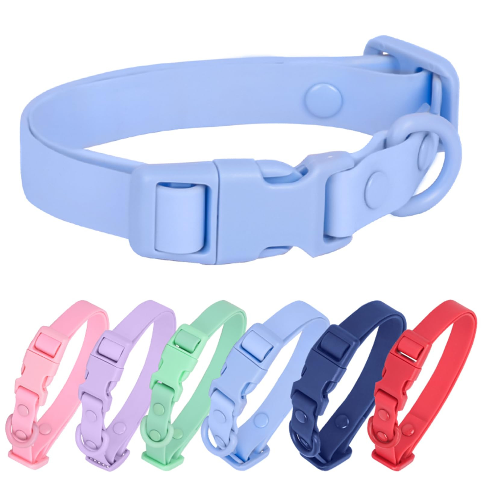 Waterproof Dog Collar Soft Rubber Dog Collar with Safety Buckle Adjustable Pet Collars for Small ... | Amazon (US)
