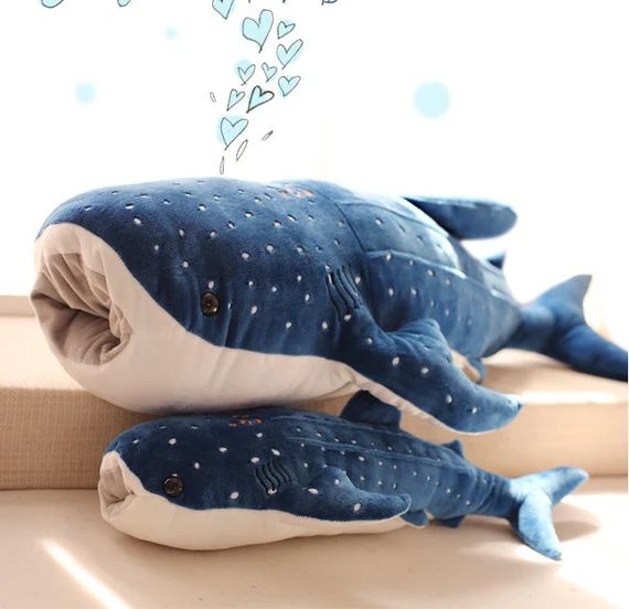 Christmas gift, Xmas gift, Giant Baleen Whale shark Plush Big blue whale child pillow Large Blue ... | Etsy (US)