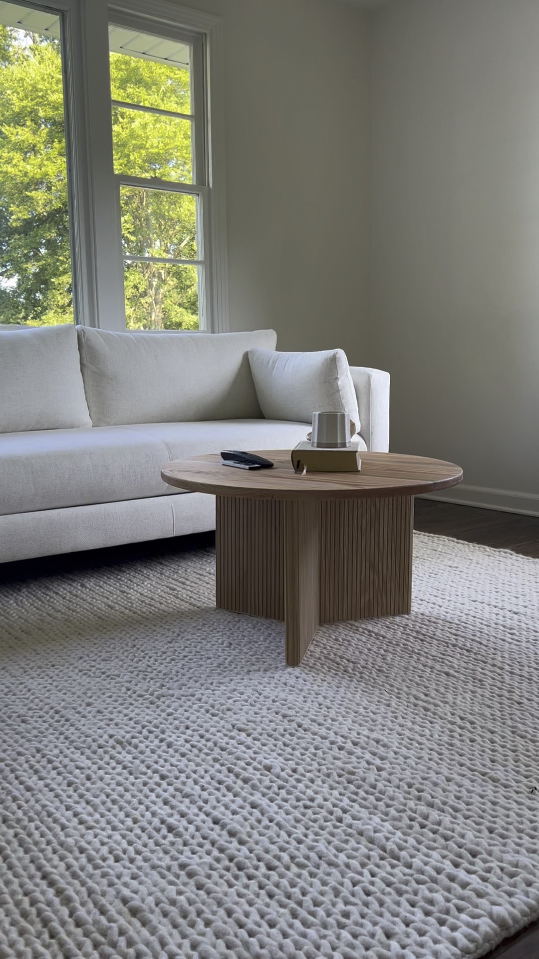 our living room is becoming my favorite space in our home 🫶 

white couch, fluted coffee table, round coffee table, modern living room, organic modern home, organic modern furniture, pacific couch, braided rug, white rug, neutral living room, neutral decor, japandi style, modern interior design

#LTKstyletip #LTKFind #LTKhome