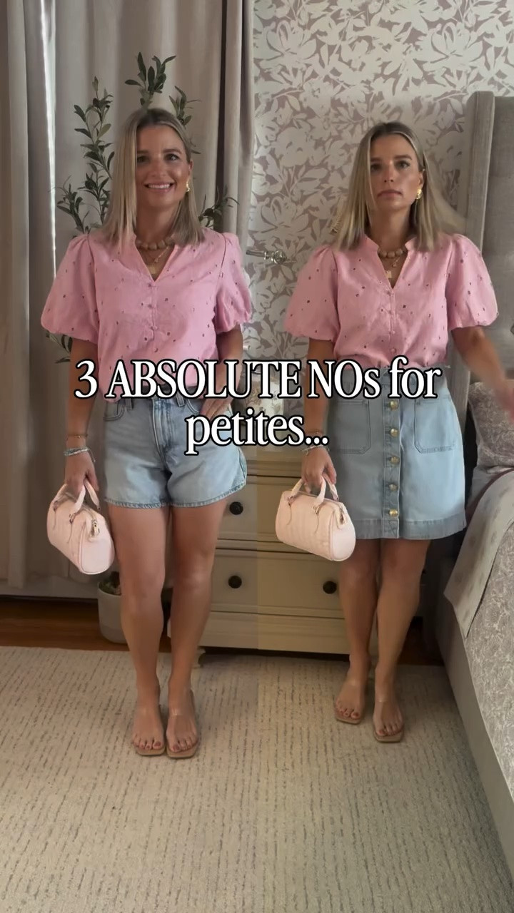 Comment PETITE for a 🔗 to everything!! 💗 ✨ 

** skirt is on sale for $12!!!

#petitestyle #petitehacks #petitetips #styletips #stylehacks whattowear summertime denimshorts petite shorts denim skirt petiteskirt styling styleinspo ootd outfitinspo