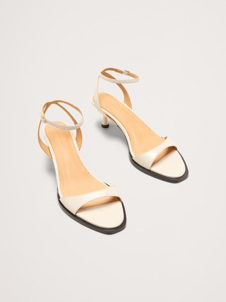 Italian Leather Kitten-Heel Sandal | Banana Republic (US)