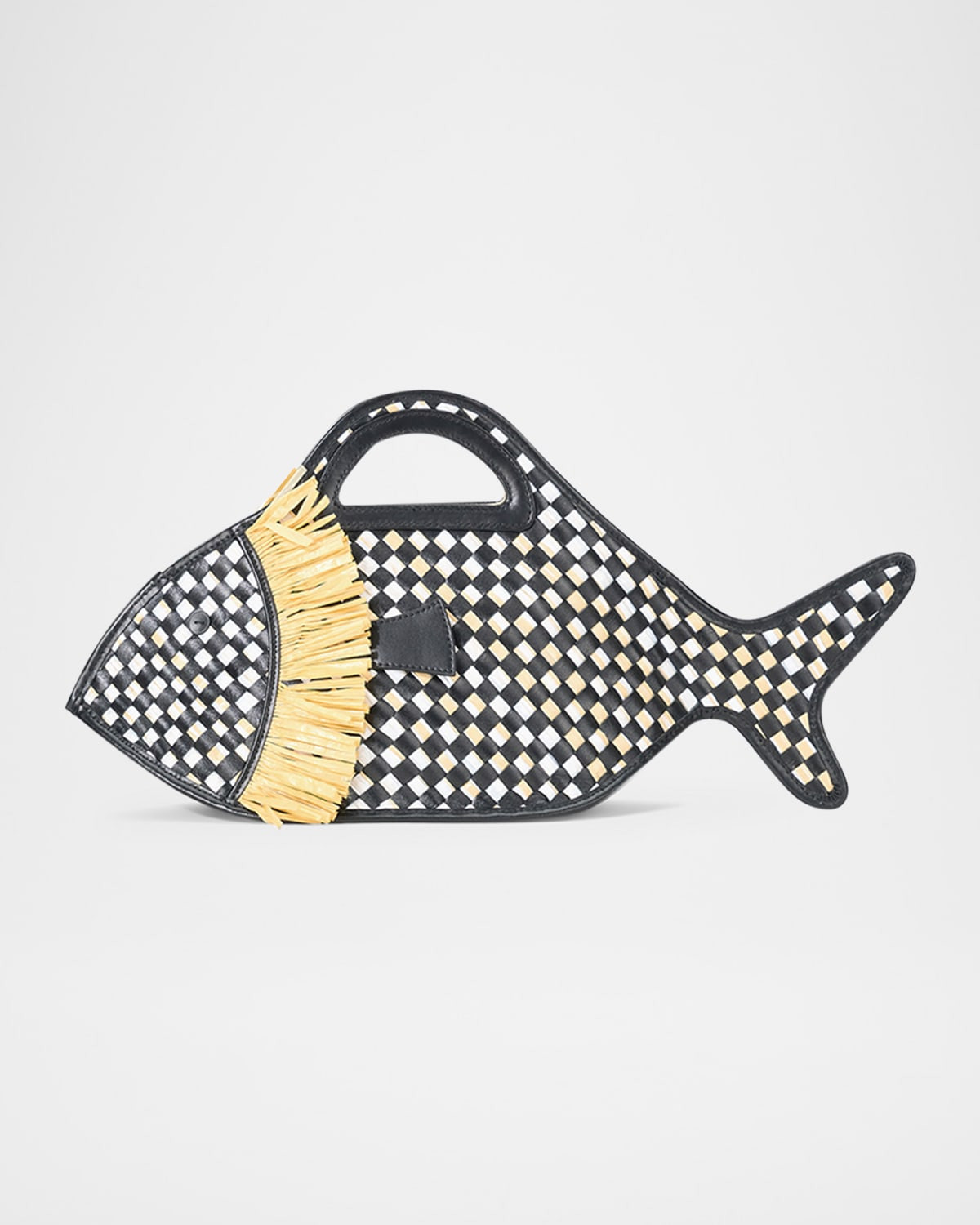 Cleo Fish Basket Leather Top-Handle Bag | Neiman Marcus