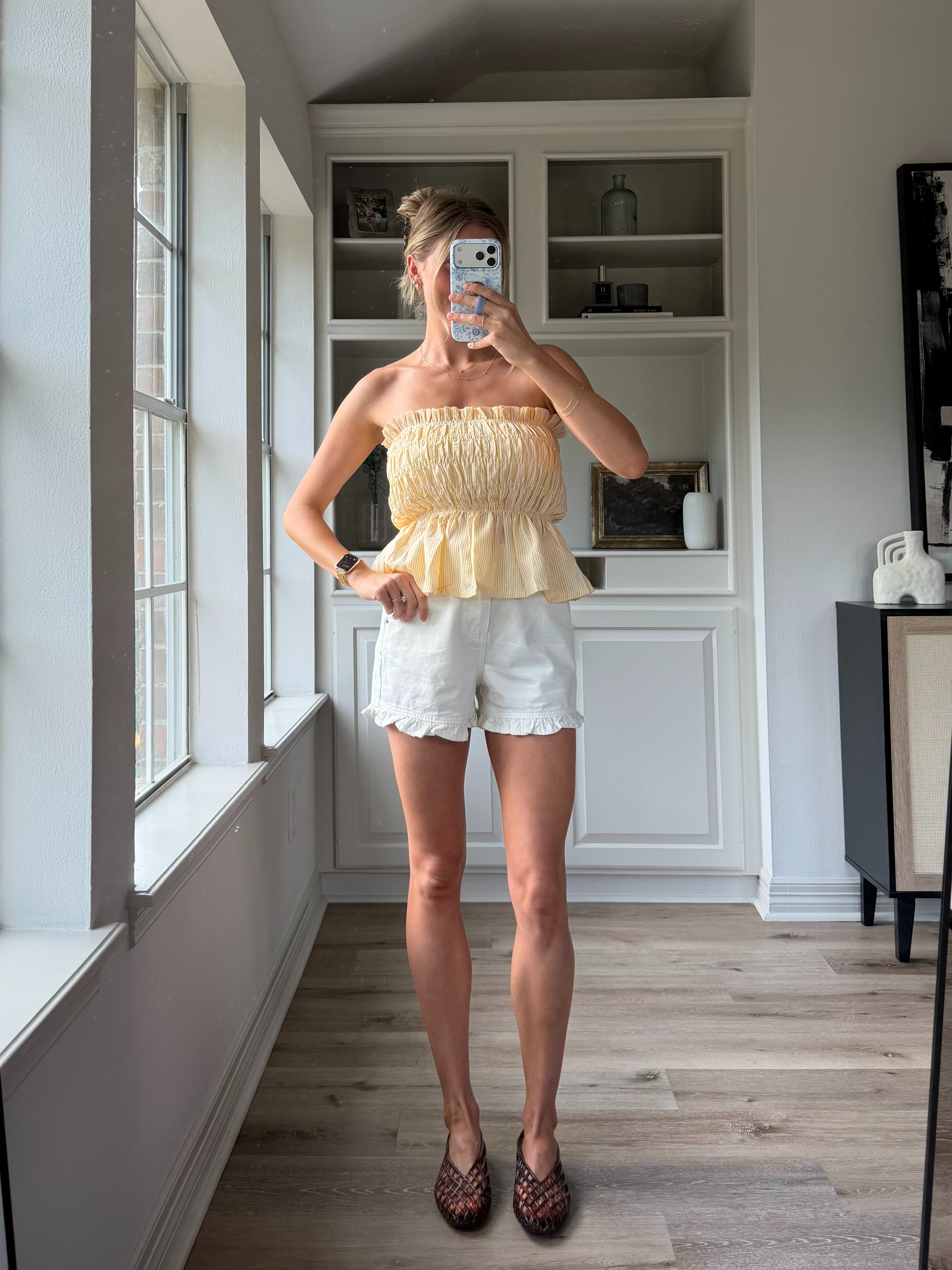 Casual yet cute summer look | Wearing size small in yellow top (from a set) + 2 in ruffle denim 

 #LTKootd