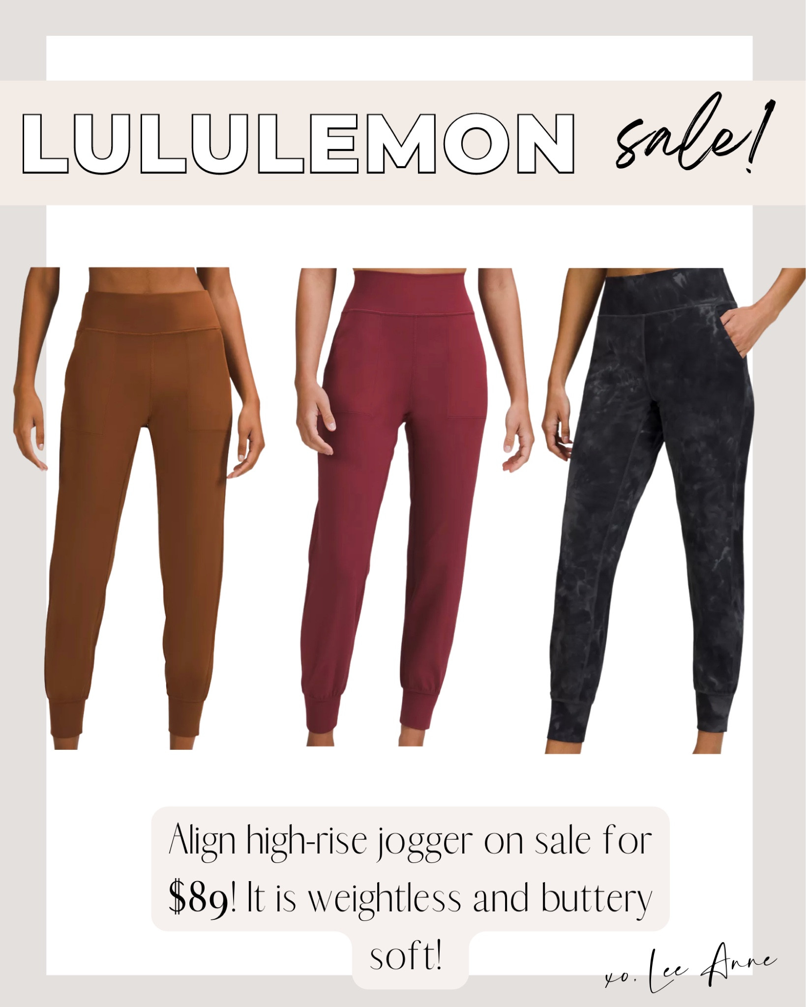 Lululemon Align high rise jogger on sale! 

Lee Anne Benjamin 🤍

#LTKstyletip #LTKsalealert #LTKunder50