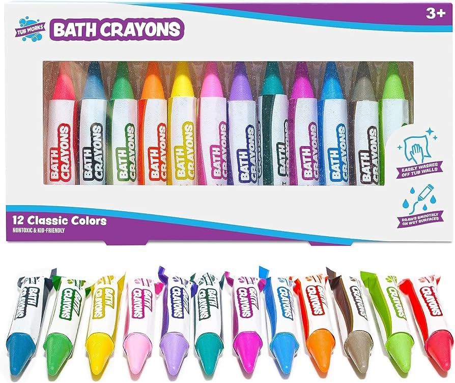 Tub Works® Smooth™ Bath Crayons Bath Toy, 12 Pack | Nontoxic, Washable Bath Crayons for Toddle... | Amazon (US)