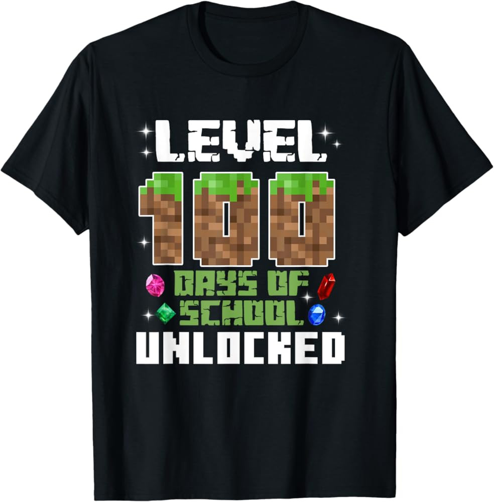 Level 100 Days Of School Unlocked Gamer Boy Kids Todler T-Shirt | Amazon (US)