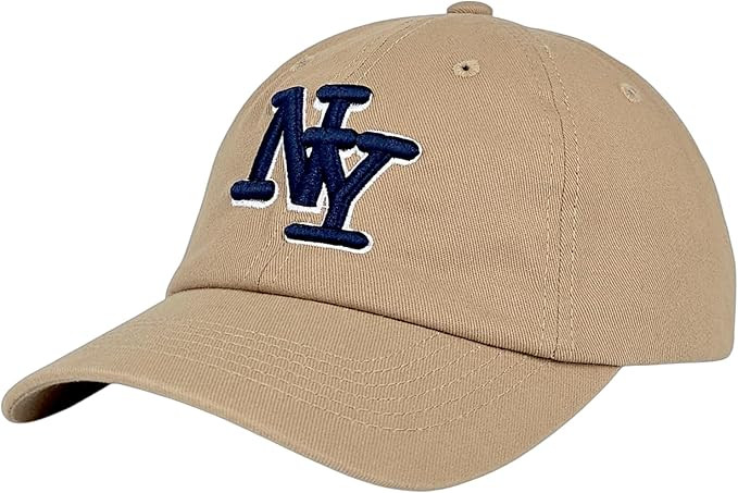 NY 3D Embroidered Cotton Dad Hat – New York Baseball Cap, Adjustable Metal Buckle Strap, Unstru... | Amazon (US)