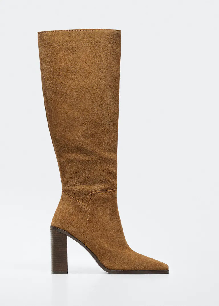 Stivali alti tacco pelle -  Donna | Mango Italia | Mango IT