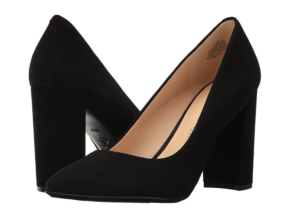 Nine West Astoria Block Heel Pump (Black Suede) High Heels | Zappos