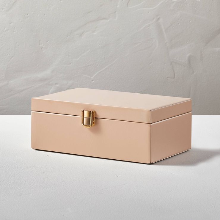 Large Desk Storage Metal Latch Box Peach Orange - Hearth & Hand™ with Magnolia | Target