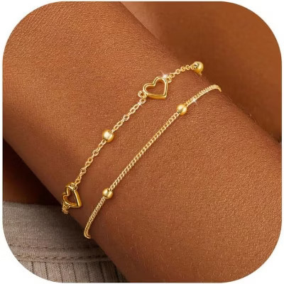 Gold Bracelets for Women Trendy 14K Gold Plated Bracelet for Women Non Tarnish Dainty Stackable Layered | Target