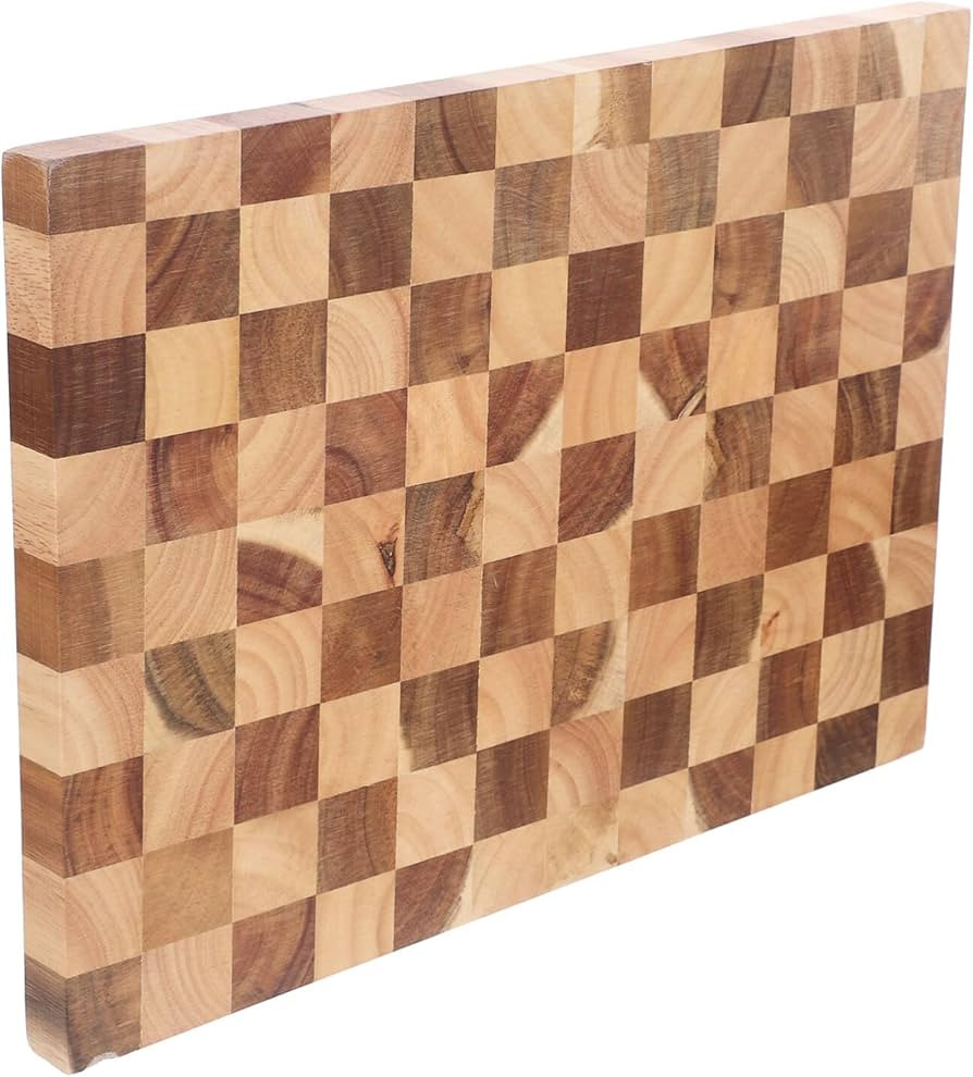Zerodeko Wood Cutting Board, Checkerboard Pattern Butcher Block Wooden Chopping Board Meat Cheese... | Amazon (US)