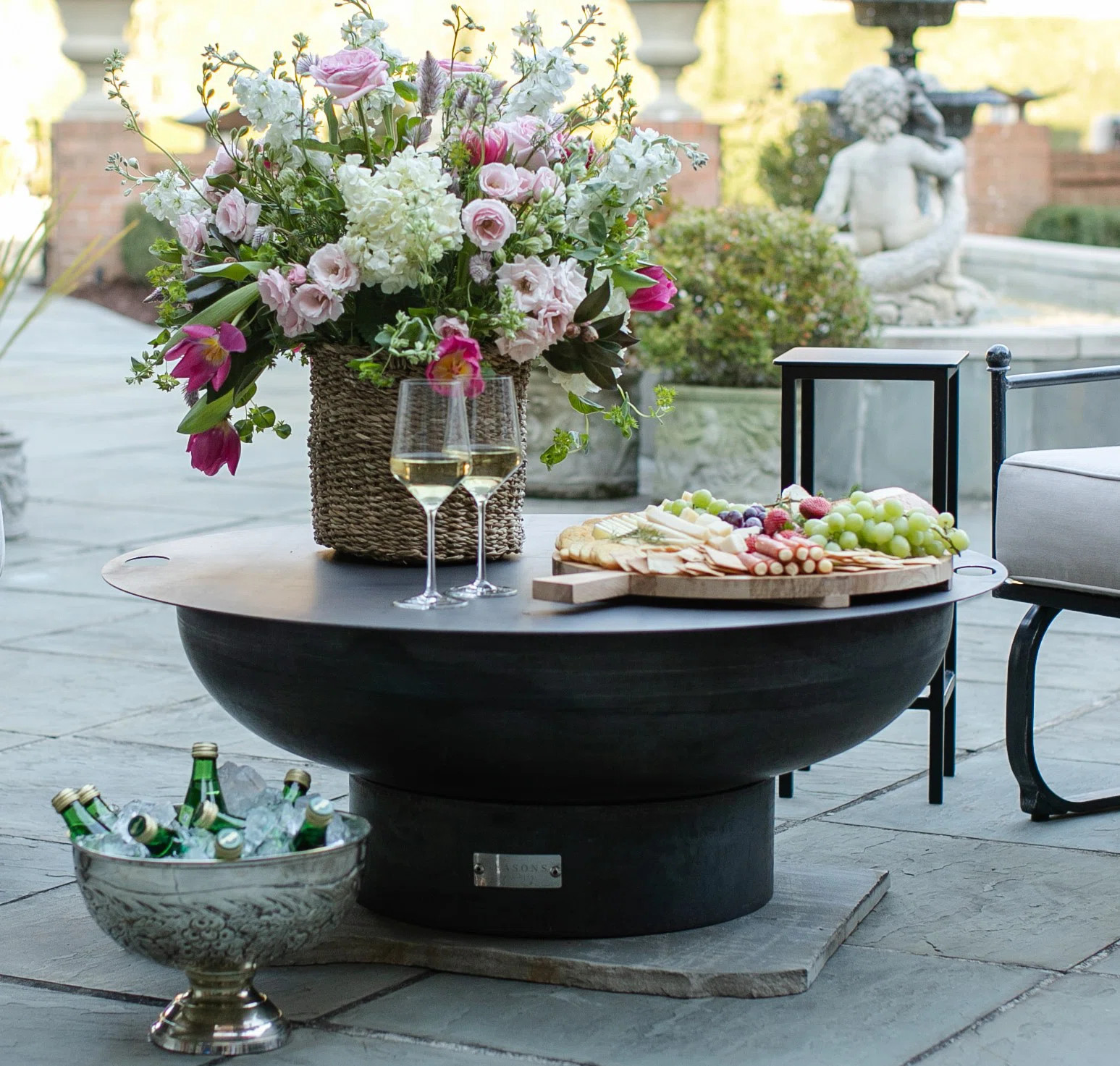 Harrogate Steel Wood Burning Fire Pit with Lid & Grate | Wayfair North America