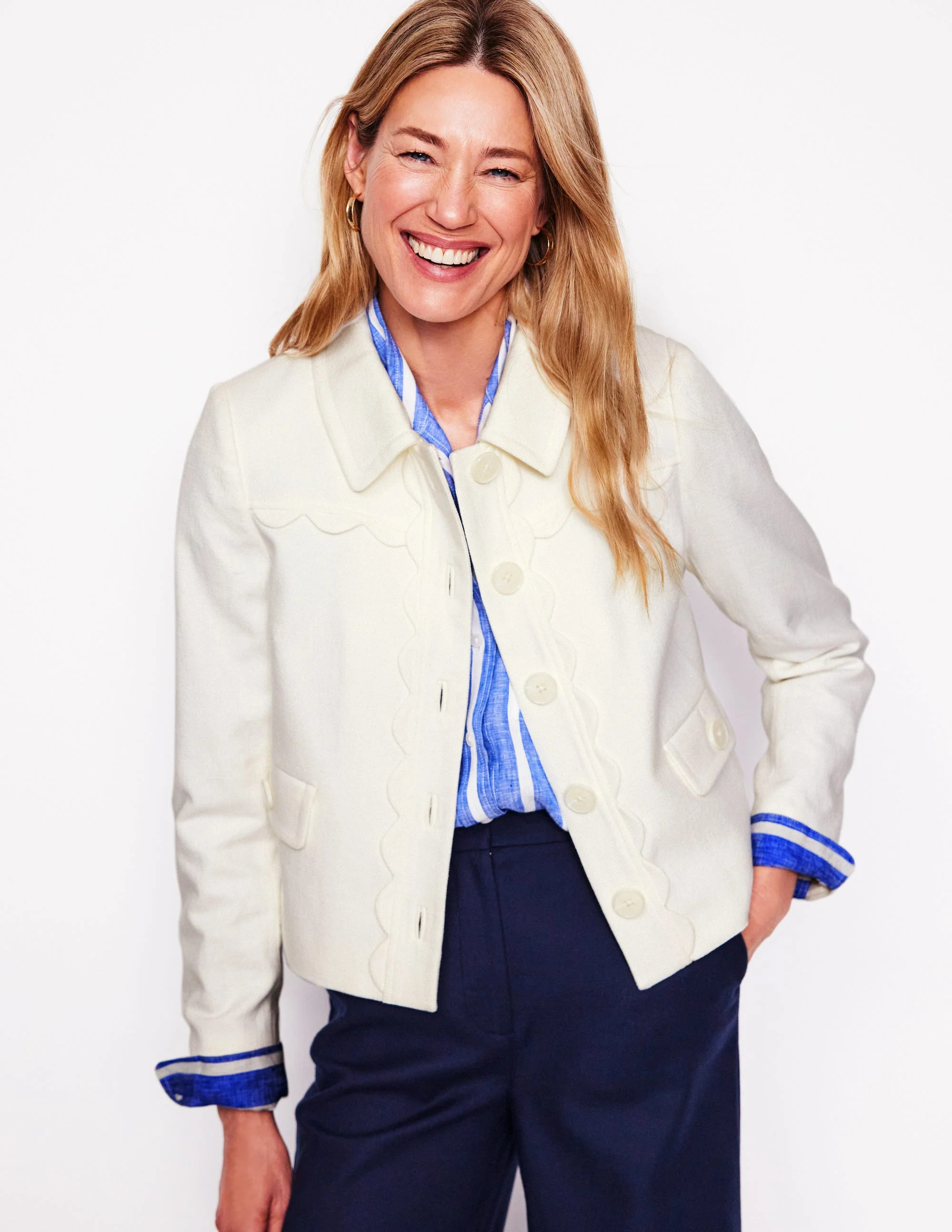 Scallop Jacket-Ivory | Boden UK
