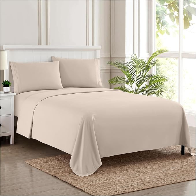 King Size Sheets - Breathable Luxury Bed Sheets with Full Elastic & Secure Corner Straps Built In... | Amazon (US)