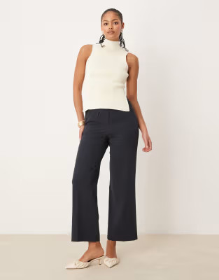 ASOS DESIGN Tall tailored pull on pants in navy | ASOS (Global)