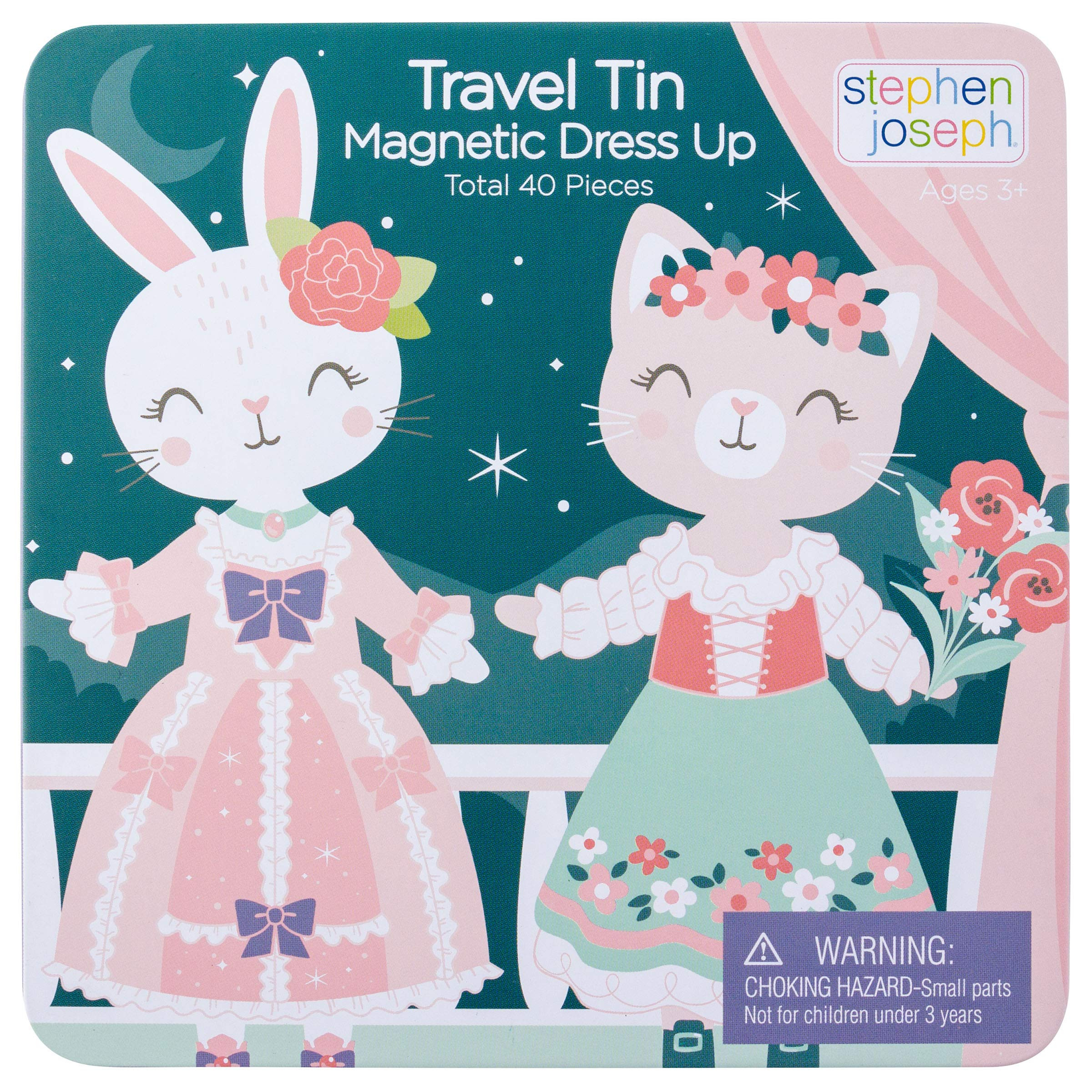 Stephen Joseph, Travel Tin Magnetic Dress Up,Bunny and Cat Small, 40 unique pieces | Amazon (US)