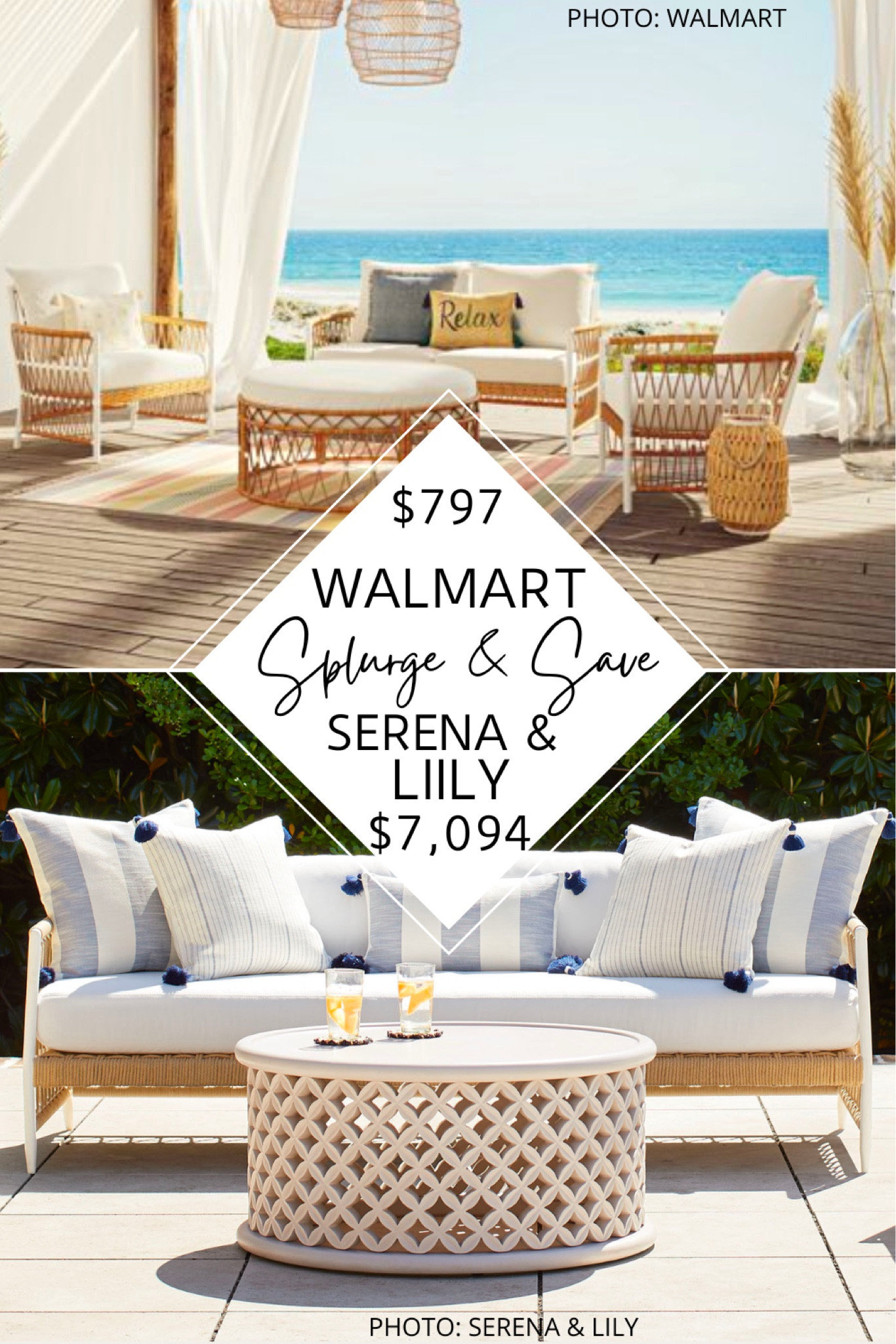 🚨It’s back in stock for the 2023 season!!🚨 I didn’t expect this Serena and Lily-inspired patio set to come back in stock at Walmart this year, but what a pleasant surprise!

People went wild for this set last year and it sold out by spring, so this year, I’m sharing it NOW while it’s still in stock.

If you need new affordable patio furniture, check out this coastal patio set.  ☀️

Serena and Lily’s Salt Creek Patio Set features a coastal, boho style, hand-wrapped rope details, a powder coated aluminum frame, and is available in a dining chair, lounge chair, chaise, and sofa (sold separately). 

Walmart’s Better Home and Gardens Lilah collection features similar geometric details, wicker accents, a powder coated fame, and is available in two different sets. 

#serenaandlily #patioset #patio #outdoor #backyard #coastal #lookforless #dupes #copycat #lookalike #homedecor #furniture #decor #coastalhome #serenaandlilydupe. Serena and Lily Salt Creek patio set dupe. Serena and Lily Salt Creek
dupes. Serena and Lily furniture dupes. Serena and Lily dupes. Serena and Lily looks for less. Coastal patio set. Walmart finds. Walmart future. Walmart patio. Coastal dining chairs. Coastal furniture. Design on a budget. Salt Creek dining chair. Salt Creek sofa.  Wicker patio set. Rattan patio set.


#LTKsalealert #LTKhome #LTKSale