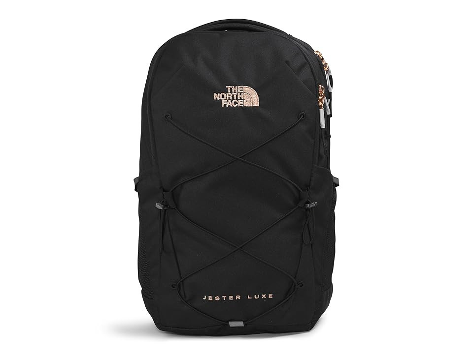 The North Face Jester Luxe Backpack Bags TNF Black/Burnt Coral Metallic, Plastic/Polyester | Zappos